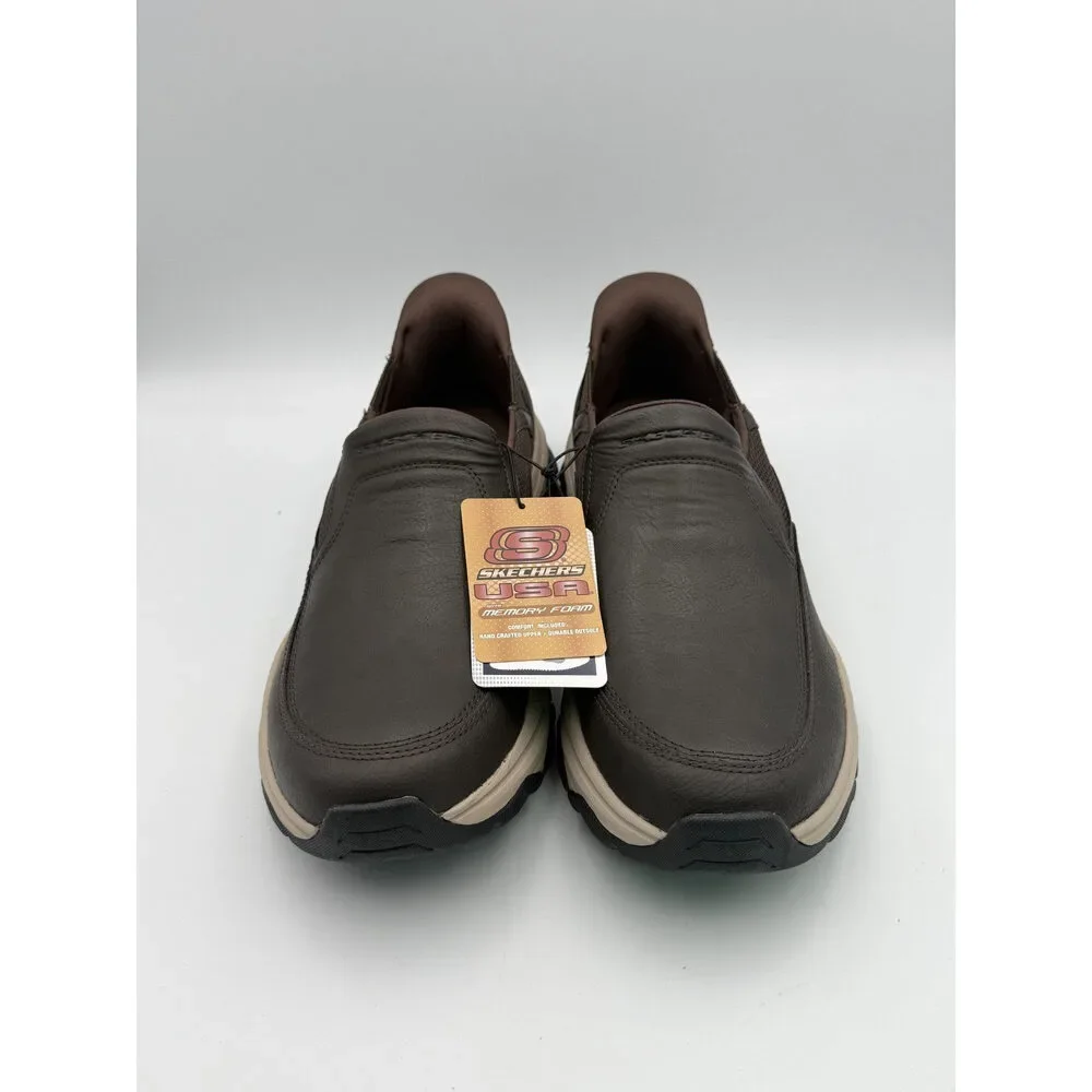 Skechers Men’s Hands Free Slip-ins Izaiah Brown Slip-On Sneakers Size 10.5
